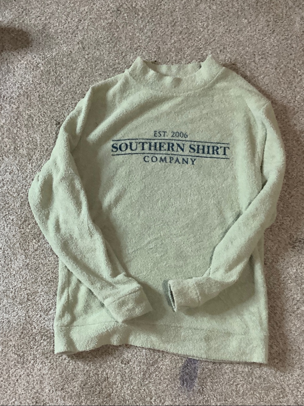 The Southern Shirt Company Mint Green Crewneck Sweater with Navy Logo